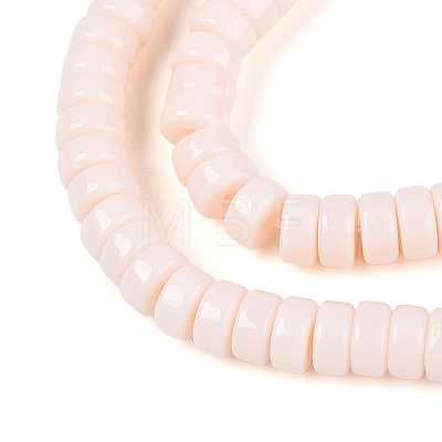 Opaque Solid Color Glass Beads Strands GLAA-N026-3x6mm-01-1