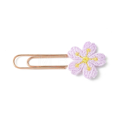 Polyester Embroidered Flower Bookmarks AJEW-JK00280-1