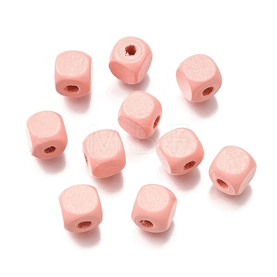 Spray Painted Wooden Beads WOOD-P021-01B-25-1