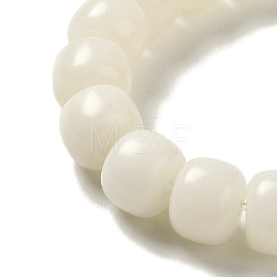 Round Natural White Jade Stretch Bracelets BJEW-B080-34A-1