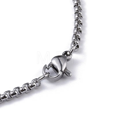 304 Stainless Steel Box Chain Necklaces NJEW-C042-02P-1