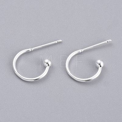 304 Stainless Steel Earring Hooks X-STAS-K211-01S-1