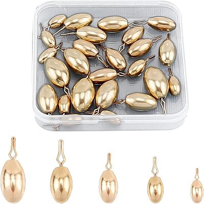 Brass Egg Sinker Weights KK-FH0001-08-1