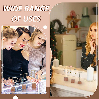 6Pcs 3 Sizes Iron T Bar Earring Display Stands EDIS-FG0001-76-1