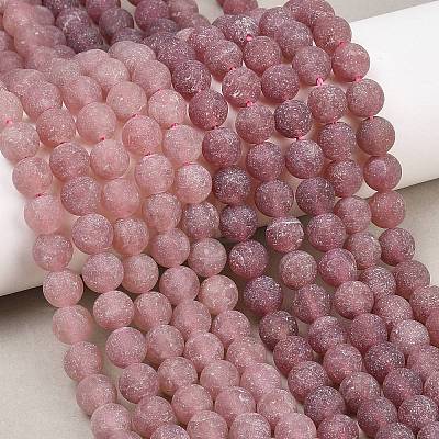 Natural Strawberry Quartz Beads Strands G-P626-8mm-04-1