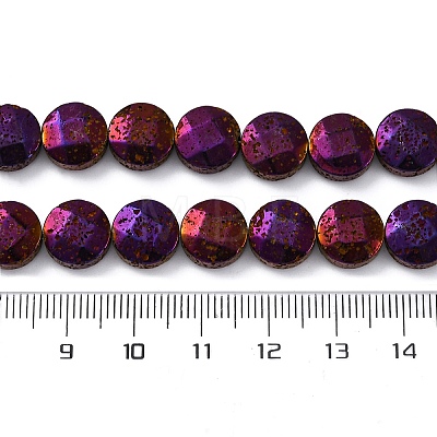 Electroplated Natural Lava Rock Beads Strands G-A256-F01-01A-1