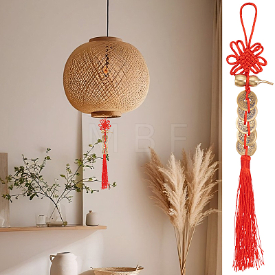 4Pcs Polyester Tassel & Chinese Knot Pendant HJEW-UN0001-31-1