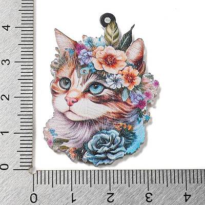 Cartoon Animal Printed Acrylic Pendants Decorations OACR-R264-01C-1