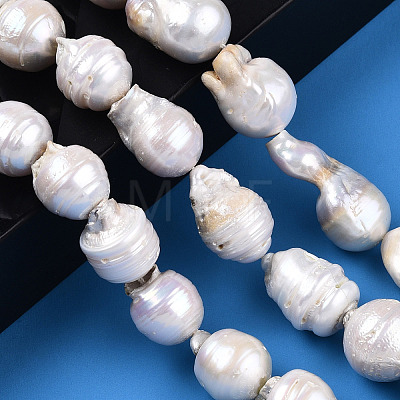 Natural Baroque Pearl Keshi Pearl Beads Strands PEAR-S019-02E-1