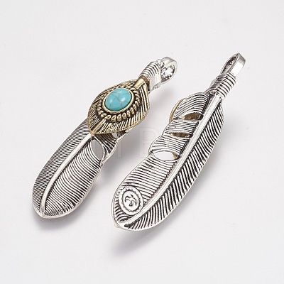 Tibetan Style Alloy Big Pendants TIBEP-G010-01AS-1