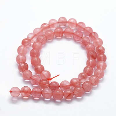 Cherry Quartz Glass Beads Strands G-I199-28-10mm-1