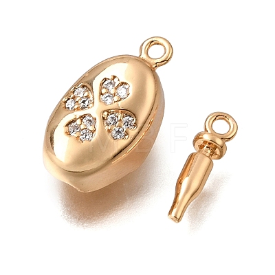 Brass Micro Pave Clear Cubic Zirconia Box Clasps CU-CBA4292-15G-1