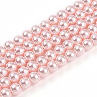 Baking Painted Pearlized Glass Pearl Bead Strands HY-N002-4mm-A10-1