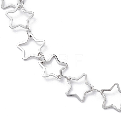304 Stainless Steel Star Link Chain Anklets for Men Women X-STAS-B039-14P-1