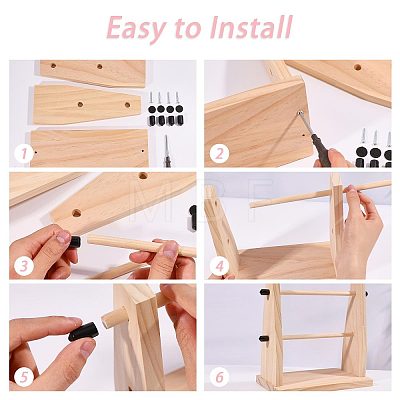 Wood Yarn Holder ODIS-WH0099-288A-1