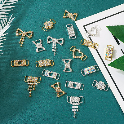  20Pcs 20 Styles Alloy Crystal Rhinestone Connector Charms DIY-TA0005-28-1