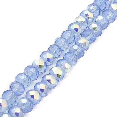 Baking Painted Transparent Glass Beads Strands DGLA-A034-J8mm-B09-1