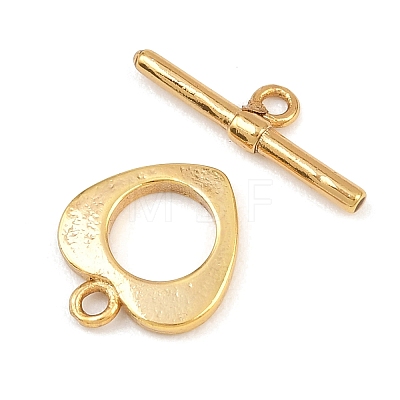 Heart Brass Toggle Clasps KK-G548-43G-05-1