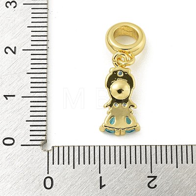 Rack Plating Brass & Cubic Zirconia & ABS Plastic Pearl European Pendants KK-Z067-61D-G-1