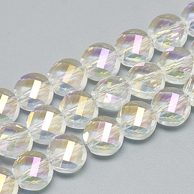 Electroplate Glass Beads Strands X-EGLA-Q098-A05-1