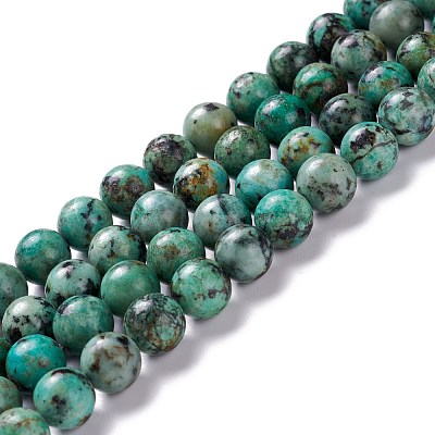 Natural African Turquoise(Jasper) Beads Strands G-E444-47-8mm-1