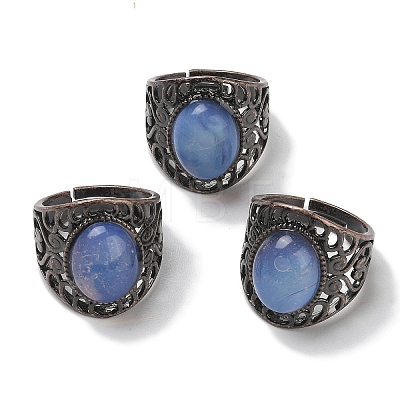 Opalite Oval Adjustable Rings RJEW-K271-06R-19-1