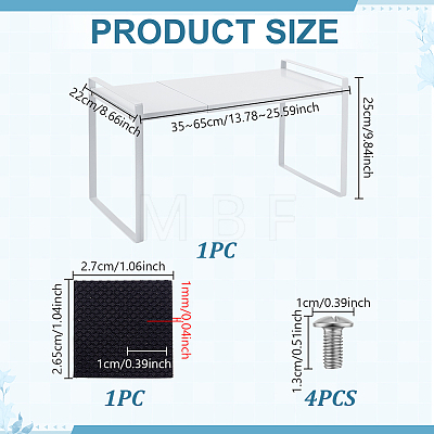 Rectangle Carbon Iron Alloy Extendable Cabinet Tiered Storage Rack for Socks AJEW-WH0609-741A-01-1