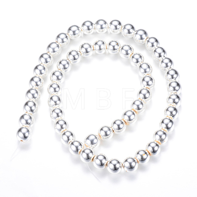 Electroplate Non-magnetic Synthetic Hematite Beads Strands X-G-Q466-4mm-02-1