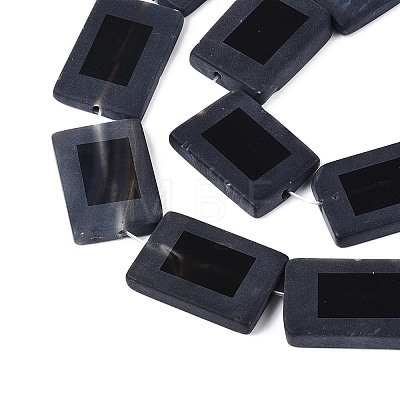 Dyed & Heated Natural  Black Agate Beads Strands G-T144-25B-02-1
