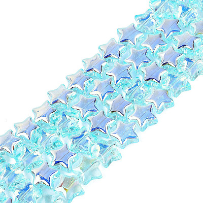 Electroplate Transparent Glass Beads Strands EGLA-N056-04A-B01-1