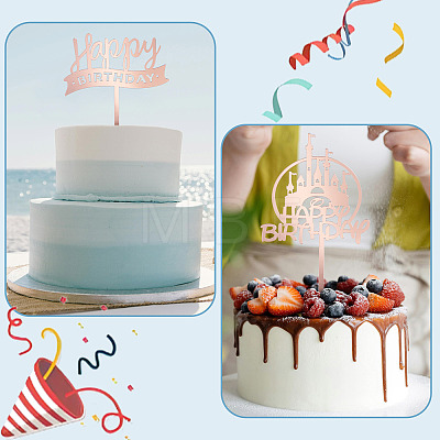 3Pcs 3 Styles Acrylic Cake Toppers FIND-TA0010-38A-1