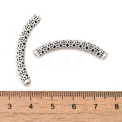 Tibetan Style Alloy Hollow Coin Curved Tube Beads FIND-Z063-33AS-1