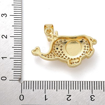 Elephant Brass Micro Pave Cubic Zirconia and Enamel Pendants KK-M319-05G-01-1