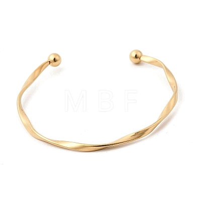 304 Stainless Steel Cuff Bangles for Women BJEW-D407-01G-1