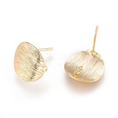 Drawbench Brass Stud Earring Findings KK-F738-41G-1