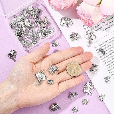 45Pcs 9 Styles Tibetan Style Alloy Pendants FIND-YW0011-10-1