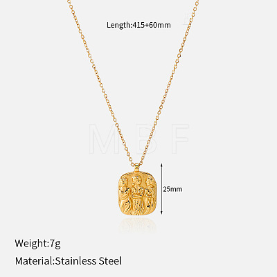 304 Stainless Steel Embossed Pendant Necklaces WG4C9E8-01-1