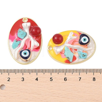 Rack Plating Alloy Enamel Pendants FIND-Z062-02G-1