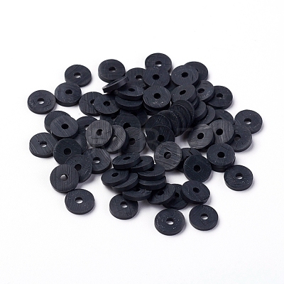 Flat Round Eco-Friendly Handmade Polymer Clay Beads CLAY-R067-6.0mm-42-1