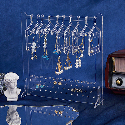 1 Set Transparent Acrylic Earring Hanging Display Stands EDIS-FH0001-09-1