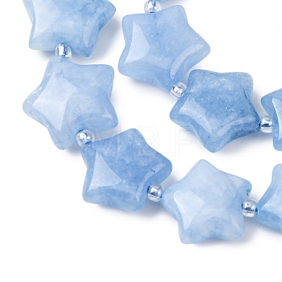 Dyed Natural Aquamarine Beads Strands G-K359-E10-1