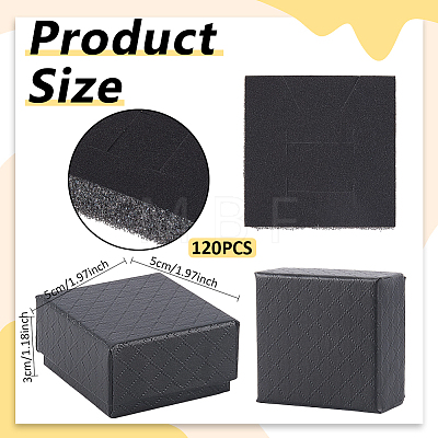 Diamond Textured Paper Finger Ring Packing Boxes CON-WH0085-212A-1