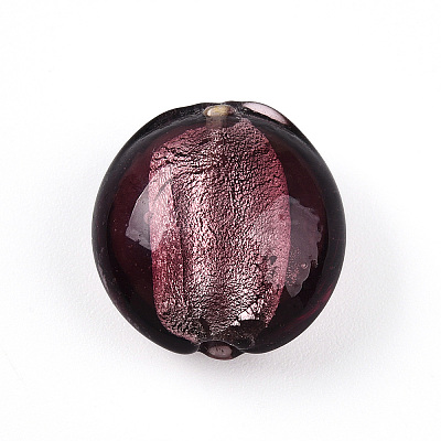 Handmade Silver Foil Glass Beads SLF15mmY-02-1