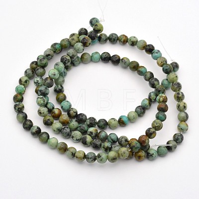 Natural African Turquoise(Jasper) Round Beads Strands G-D665-10mm-1