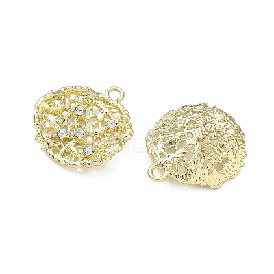 Alloy Rhinestone Pendants Round Charms RB-CBA7D90-04G-A-1