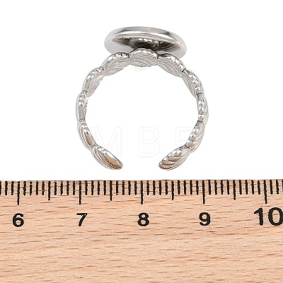 Shell Shape 304 Stainless Steel Cuff Ring Components SA-CBA098D-04P-C-1