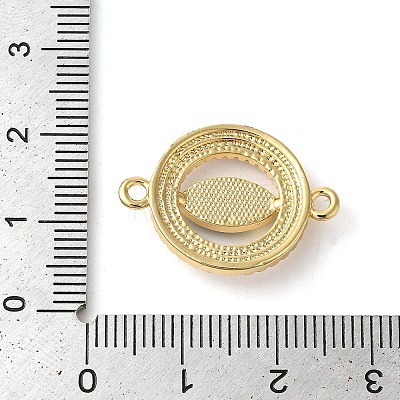 Rack Plating Brass Micro Pave Clear Cubic Zirconia Ring with Horse Eye Connector Charms KK-K385-98G-1