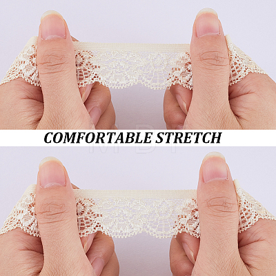 10 Yards Polyester Elastic Lace Trim OCOR-WH0086-04B-1