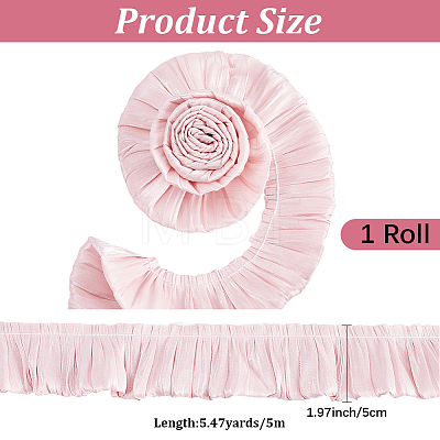 5M Double Layer Polyester Pleated Lace Ribbon OCOR-CY0003-97B-1