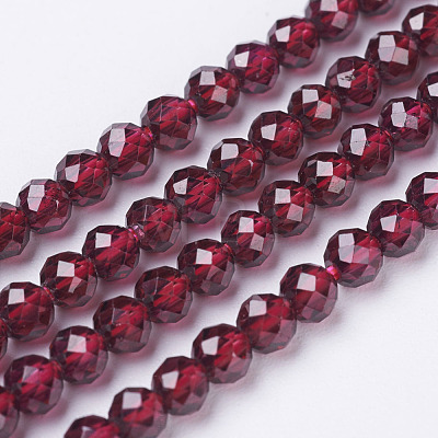 Natural Garnet Beads Strands X-G-D167-A-3mm-1